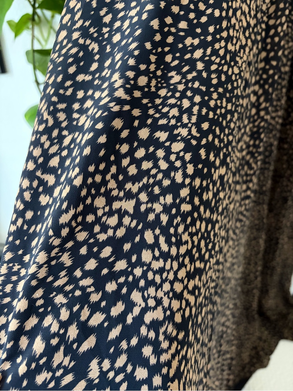 Vintage Glam Boho Animal Cha Cha Print Maxi Dress Long Sleeve V Neck Brown - XL - Picture 3 of 11